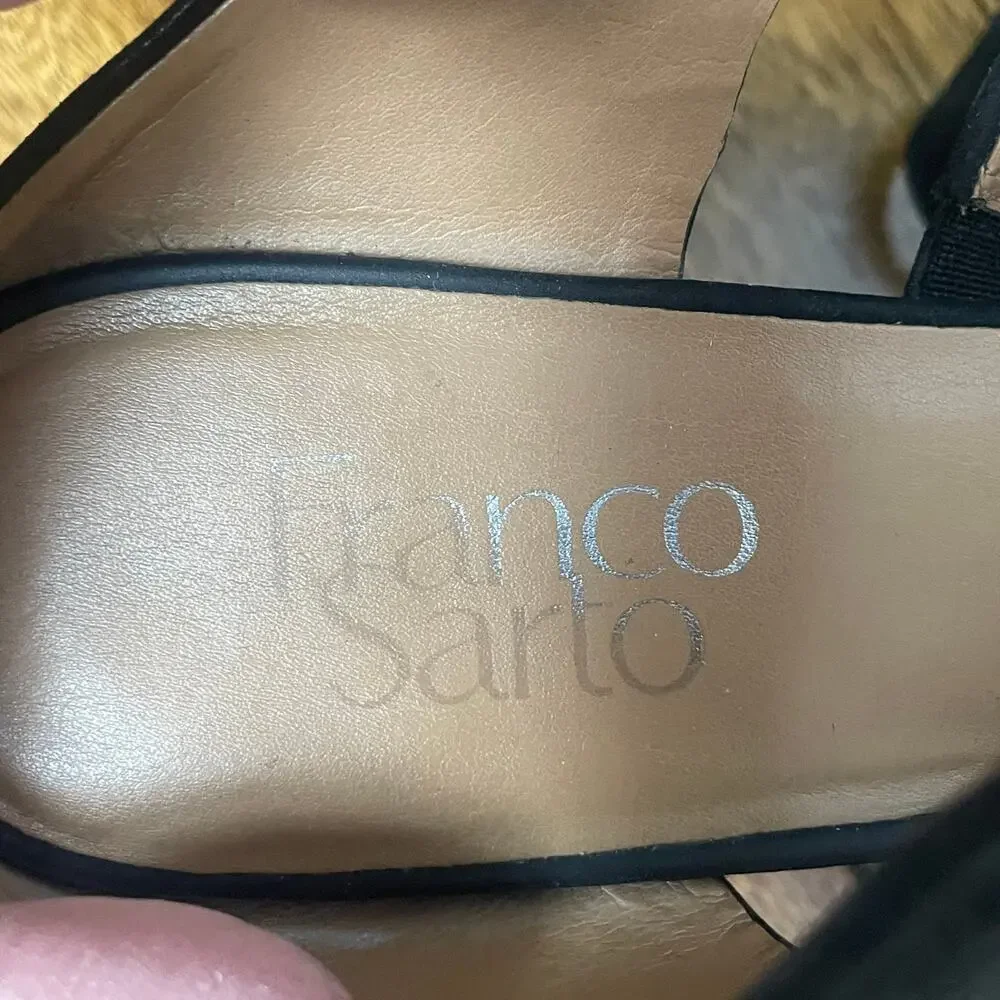 Franco Sarto Mistic Black Wedge Sandals Sz 8.51